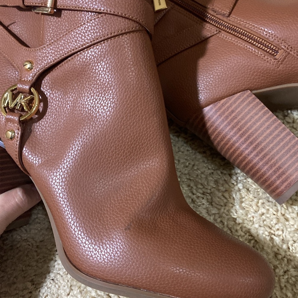 Michael Kors NEW heeled ankle boots brown cognac size 8 - Picture 4 of 13